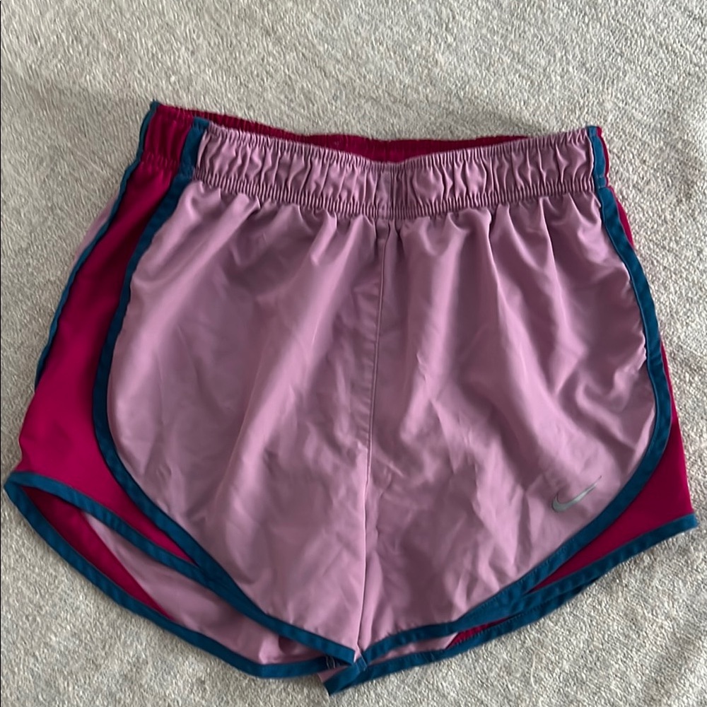 Nike Women's Lilac and Pink Tempo Running Shorts
